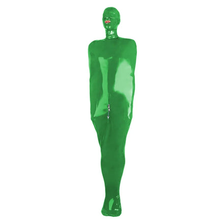 Natural & flexible adults latex bondage bag adults PVC sleeping sack open head and attached front zipper Fetish Rubber Suit