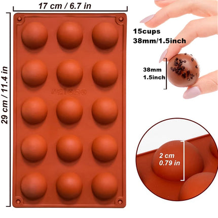 Semi Sphere Silicone Chocolate Mold Half Ball Cake Tray Silicon Dome Baking Moulds DIY Pudding Candy Jelly Kitchen Baking Tool