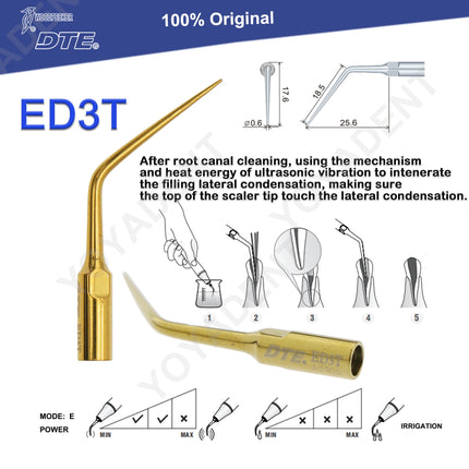 Woodpecker Tips DTE Dental Ultrasonic Endo Scaler Tips Scaling Tips Fit EMS UDS NSK SATELEC Scaler Handpiece Dentistry Tools