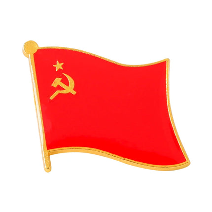Russia Flag Enamel Pins Custom Brooches Simple Lapel Badges Peace and Love Jewelry Gift for Friends