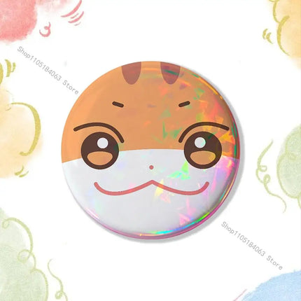 Cartoon A-ANITEEZS-S Cute Laser reflective round badges pins bag clothing decorations collectibles gifts for friends