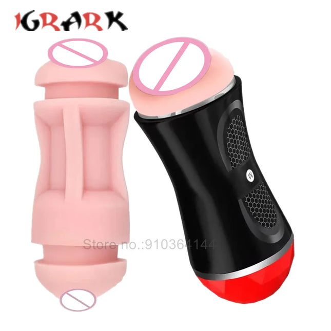 Realistic Blowjob Vagina Pocket Pussy Deep Throat Double Head Masturbator Cup Male Sex Machine Sex Toys For Men 18+ Adult Games