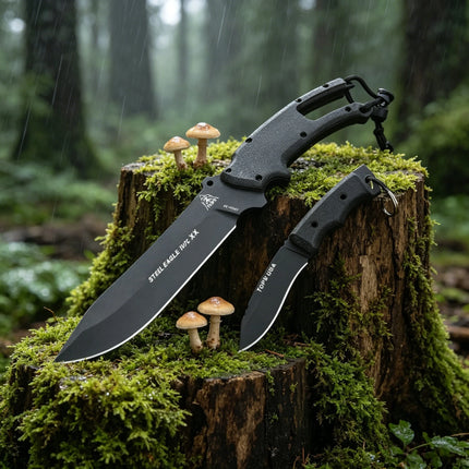 Multi-functional camping outdoor knife, twin-star structure travel knife, 1095 high-carbon steel utility knife