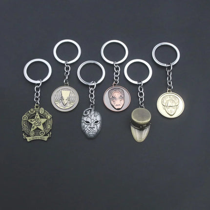 Anime JoJo Bizarre Adventure Keychains Killer Queen Higashikata Josuke Bow Arrow Pendant Keyring For Women Men Car Accessories
