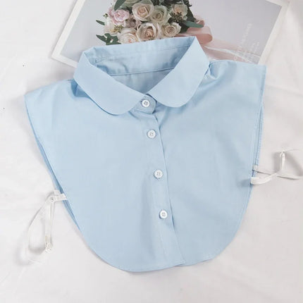 Women's Spring Fall Cotton White Vertical Small Lapel Versatile Shirt Jumper Fashion Fake Collars Clothing Accessories