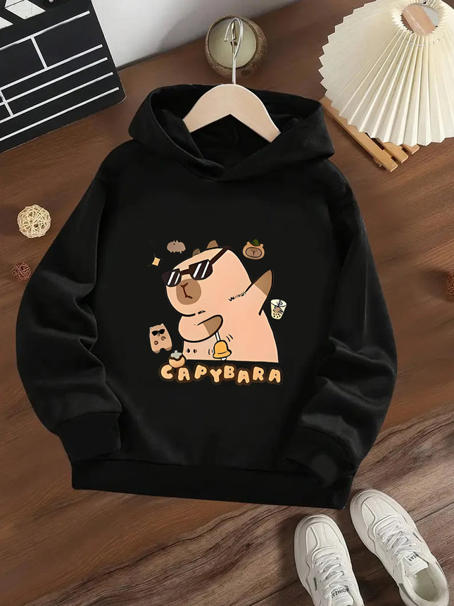 Capibara Print Design Boys And Girls Hoodie Fashion Leisure Outdoor All Kinds Of Gift Choice