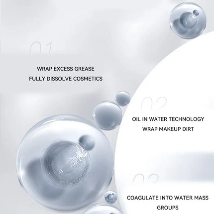 GECOMO Hyaluronic acid makeup remover-3-in-1 Eye, Lip, and Face Cleanser，Gentle, Suitable for Sensitive Skin, Pump Bottle