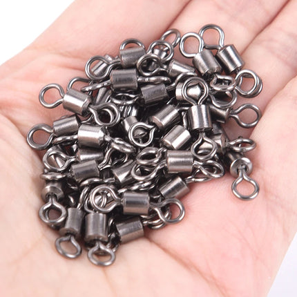 50PCS Fishing Bearing Rolling Swivel Solid Ring Lures Connector 11 Size