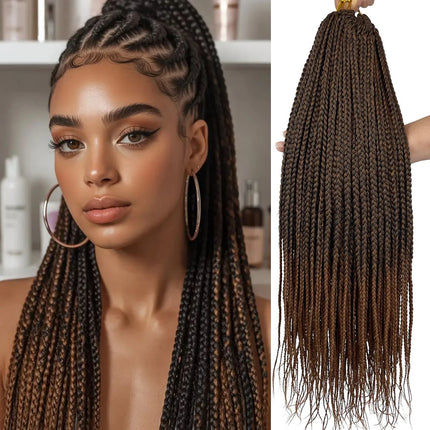 Box Braid Croc0het Hair 14/18/24Inch Crochet Box Braids Pre Looped Crochet Braids for Black Women Soft Medium Synthetic