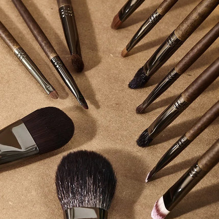 14-Piece Makeup Brush Set Professional Cosmetic Brushes with Birch Wood Handle Premium Soft Bristles for Makeup Artists