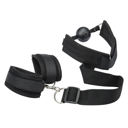Erotic HandCuffs Mouth Gag BDSM Bondage Restraints Sex Toys for Couples Open Mouth Ball Backhand Cuffs Tied Up Adult Game