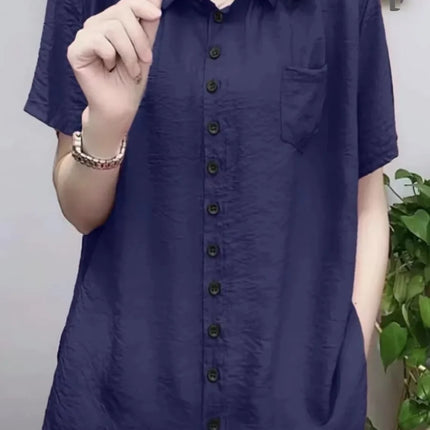 Plus Size Loose Sportswear Women's Shirt Summer New Style Base Layer Top Korean Style Commute Linen Fabric Regular Fit