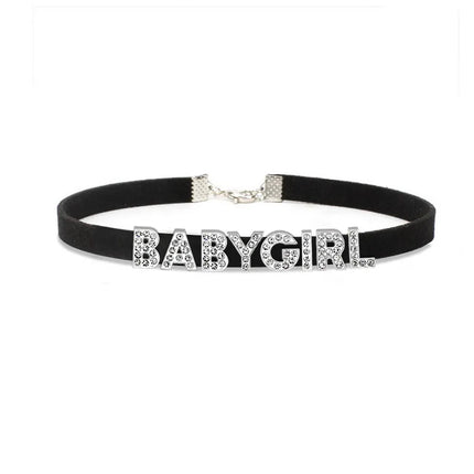 Sexy Gothic DADDYS GIRL Letters Choker Necklace Women DIY Custom Name Collar Chocker Jewelry Necklaces Customized Products Gift