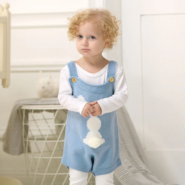 Newborn Baby Bodysuit Knit Infant Boys Girls Jumpsuit Long Sleeve Spring Toddler Kid Clothing Cute Cartoon Rabbit 0-18M Easter
