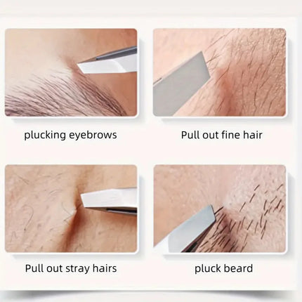 Precision And Durable Stainless Steel Eyebrow Tweezers Professional Trimming Tweezers Rust Proof And Anti-Static High-Quality