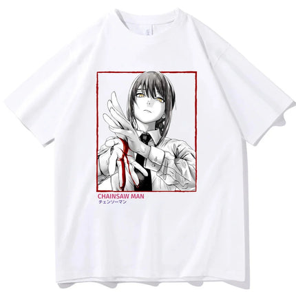 Chainsaw Man cotton shirt teen University graphic Grunge Retro t-shirt Classic Punk 2000s Trendy