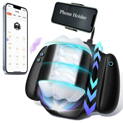 7 Thrusting 7 Rotating Mode Male Masturbator Sex Toy Pocket Pussy Hands Free Sex Machine LCD Display Visual Window Mounting Base