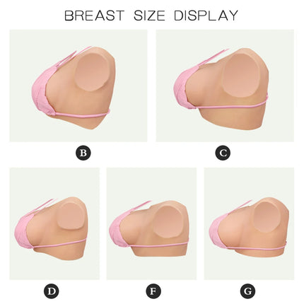 Low-neck silicone ultra-realistic fake breasts B/C/D/F/G cup sizes Breathable and comfortable Suitable for cross-d