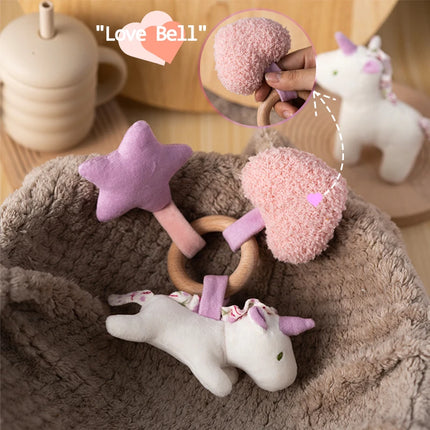 Cartoon Baby Rattle Toys Mobiles Hanging Bell Crib Stroller Toy for Boys Girls Newborn Gifts Infant Plush Rattle Squeaky Toys