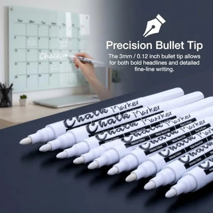 Liquid Chalk Markers for Blackboard Window Marker for Glass Washable Crayons Window Paint Pen Chalk Pens for Glass, 12 Pack