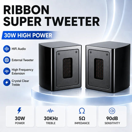 Brand New Fever Independent Ribbon Super Tweeter 5Ohm Passive Speaker External Tweeter Sound Box Extension 30W