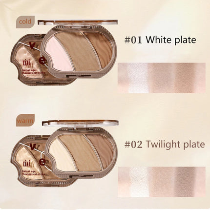 Matte Highlighter Contouring Palette Bronzer Makeup Grey Brown Shading Eye Nose Contour Natural Brighten Face Highlighter Powder