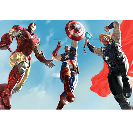 Marvel Superhero Photography Backdrop Banner Avengers Theme Party Kids Birthday  Party Studio Room Decor Custom Background