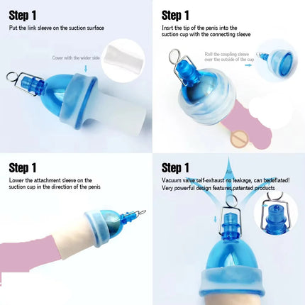 SM Penis Sleeve Extender Enlargement Silicone Glans Protector Cap Replacement Penis Pump Stretcher Clamping Accessories Sex Toys
