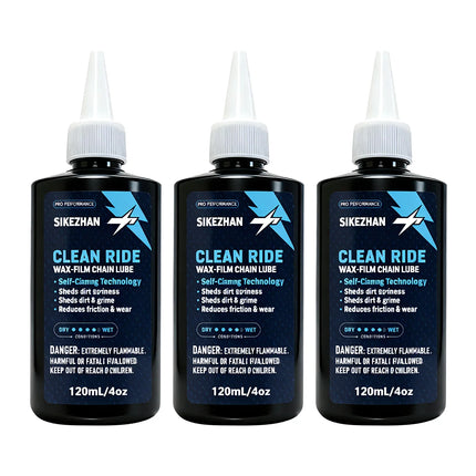 120ml Bike Chain Lube, Wax-Based Bicycle Lubricant for MTB & Road Bike, Anti-Rust, Reduces Wear, Quiet Smooth Ride & Repels Dirt