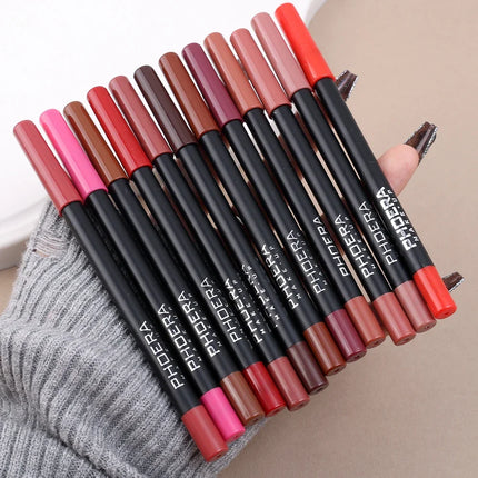 Long Lasting Lip Liner Colorful Matte Lip Liner Pencil Contour Tint Lipstick Tattoo Non-stick Cup Moisturizing Makeup Cosmetic