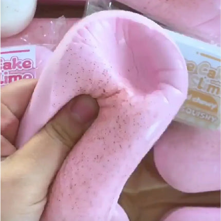 Squishy Cheese Cake Bread Squeeze Toy Soft Stress Relief Slow Rising Sensory Fidget for Anxiety ADHD Autism Gift for Kids Adults