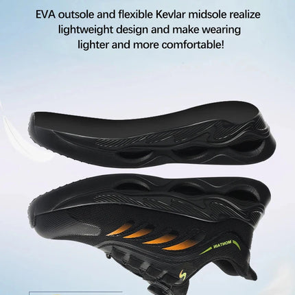 Rotary Button New Safety Shoes For Men Men's Work Shoes High Quality Steel Toe Sneakers Men's Shoes Work Safety Shoes