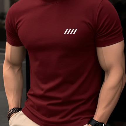 Summer men's 100% pure cotton casual fashionable loose retro compass mountain pattern printed round neck short sleeved T-shirt