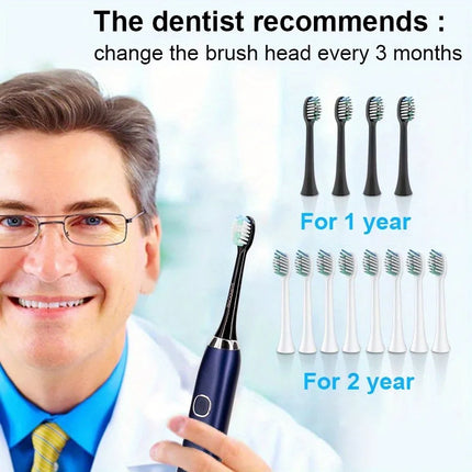 Rechargeable Sonic Electric Toothbrush 5 Modes 8 Heads 40000 VPM IPX7 Waterproof 30 Days Battery Adult Ultrasonic Tooth Brush
