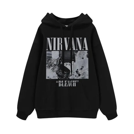 Classic Rock Band Nirvana Kurt Cobain Graphic Print Hoodie Men Women Loose Oversize Sweatshirt Streetwear Harajuku Wind Pullover