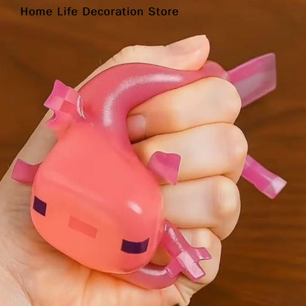 【TG】Cute Viral Axolotl Shaped Malleable Squishy Animal Toy Net Squishy Stress Relief Fidget Sensory Figures Gift Novelty Present