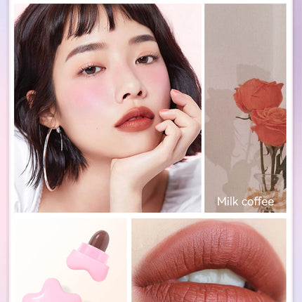 6pcs/set Long Lasting Star Mini Lipstick, Candy Color Matte Velvet Mist Portable Waterproof Lipstick Set