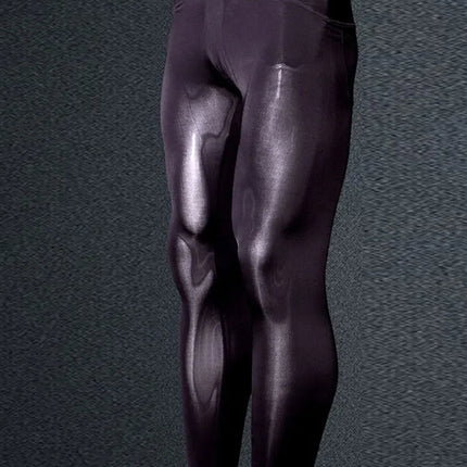 Men Shiny Sheer Pencil Pants Ice Silk See Through Elastic Tight Trousers Ice Silk Pants Sexy Male Leggings Gay Wear Plus Size