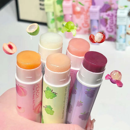1/3Pc Fruit Lip Balm Moisturizing Clear Lip-Primer Mask Cute Jelly Tinted Lip Stick Lighten Lines Plump Lip Care Makeup