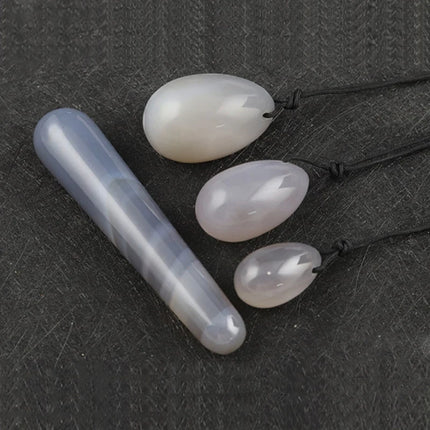 4Pcs Set Natural Jade Yoni Egg & Wand Women Kegel Exerciser Vaginal Muscles Tightening Ball Natural Crystal Jade Eggs