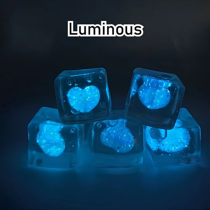 Luminous Heart-shaped Maltose Squeeze Toy Shine At Night Squishy Mochi Decompression Toy Soft Slow Rebound Toy Christmas Gifts