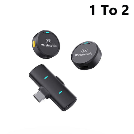 KEBIDU Wireless Lavalier Microphone Double Noise Reduction HiFi Sound 1 to 2 Mini Magnetic Mic For Video Recorde Live Streaming