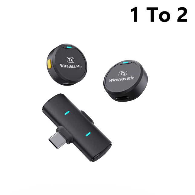 KEBIDU Wireless Lavalier Microphone Double Noise Reduction HiFi Sound 1 to 2 Mini Magnetic Mic For Video Recorde Live Streaming