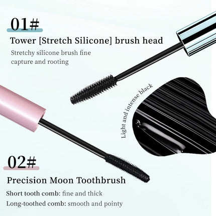Long Lasting Black Mascara - Intense Length & Volumizing,Waterproof, mudge-Proof,Quick-Dry,Clump-Free,Curling Styling For Bold