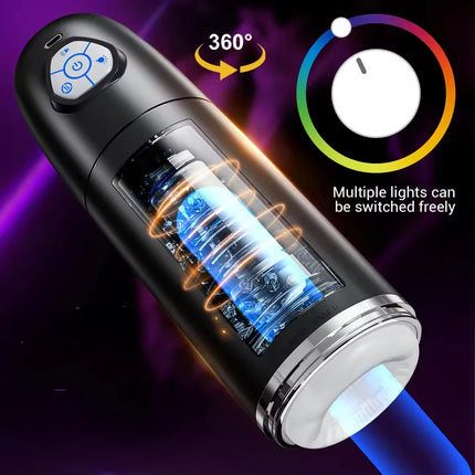 Automatic Male Masturbator With 10 Rotating Thrusting Mode Pronunciation Blowjob Pocket Pussy Sex Machine Adult Sex Toys for Men