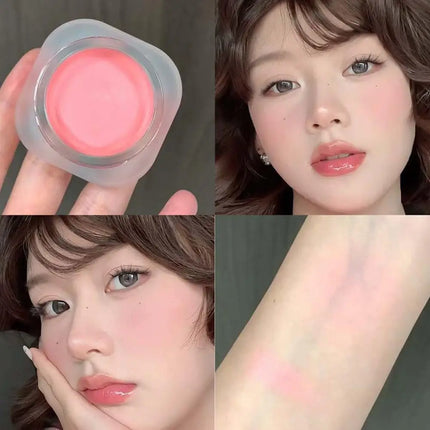 Monochrome Powder Blusher Cream Brightening Whitening Purple Lip and Cheek Dual-use Matte Natural Blush Tint Palette