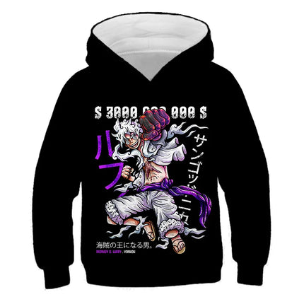 One Piece Kids Hoodie Sweatshirt One Piece Boys Girls 3D Printing Sport Sweater Cosplay Costume Children Pullovers Tops