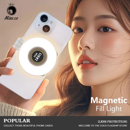 Magnetic Selfie Light LED Fill Light Compatible For Magsafe,ravel, Desktop, Selfies, Video, Makeup/Photography/TikTok/Zoom Calls