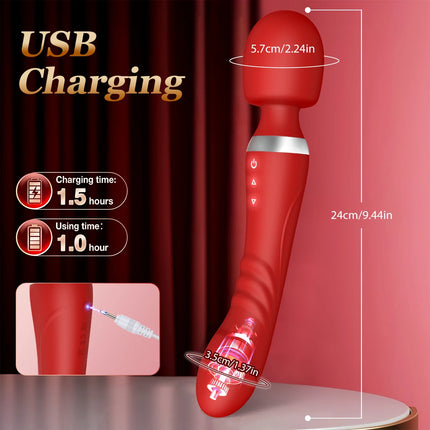 Double Headed Powerful Magic Wand Vibrators for Women AV Vibrator G Spot Massager Sex Toys Clit Stimulator Dildos for Adult 18+