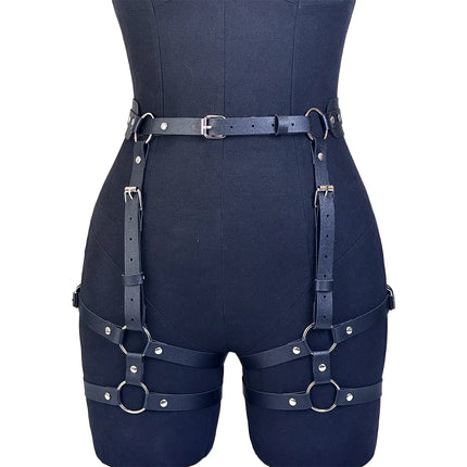 PU Leather Leg Harness Buttock Harness Thigh Leg Harness Women Body Bondage Leather Sexy Leg Harnesses for Women